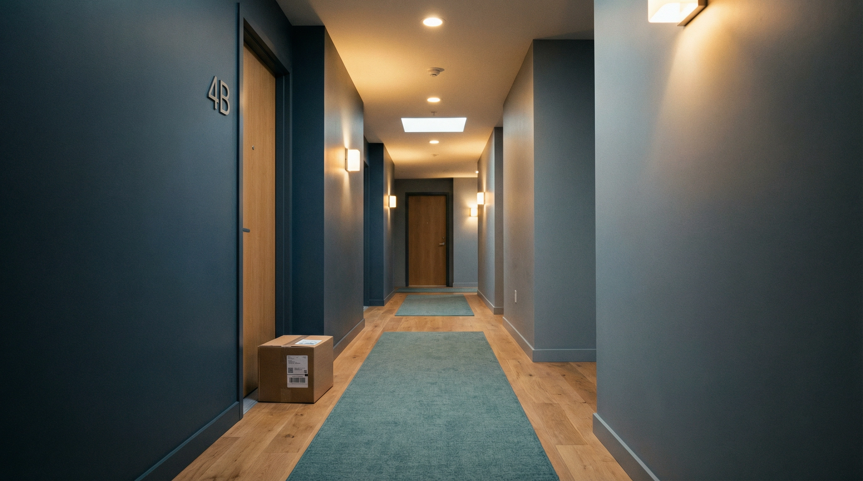 Package delivered to apartment door