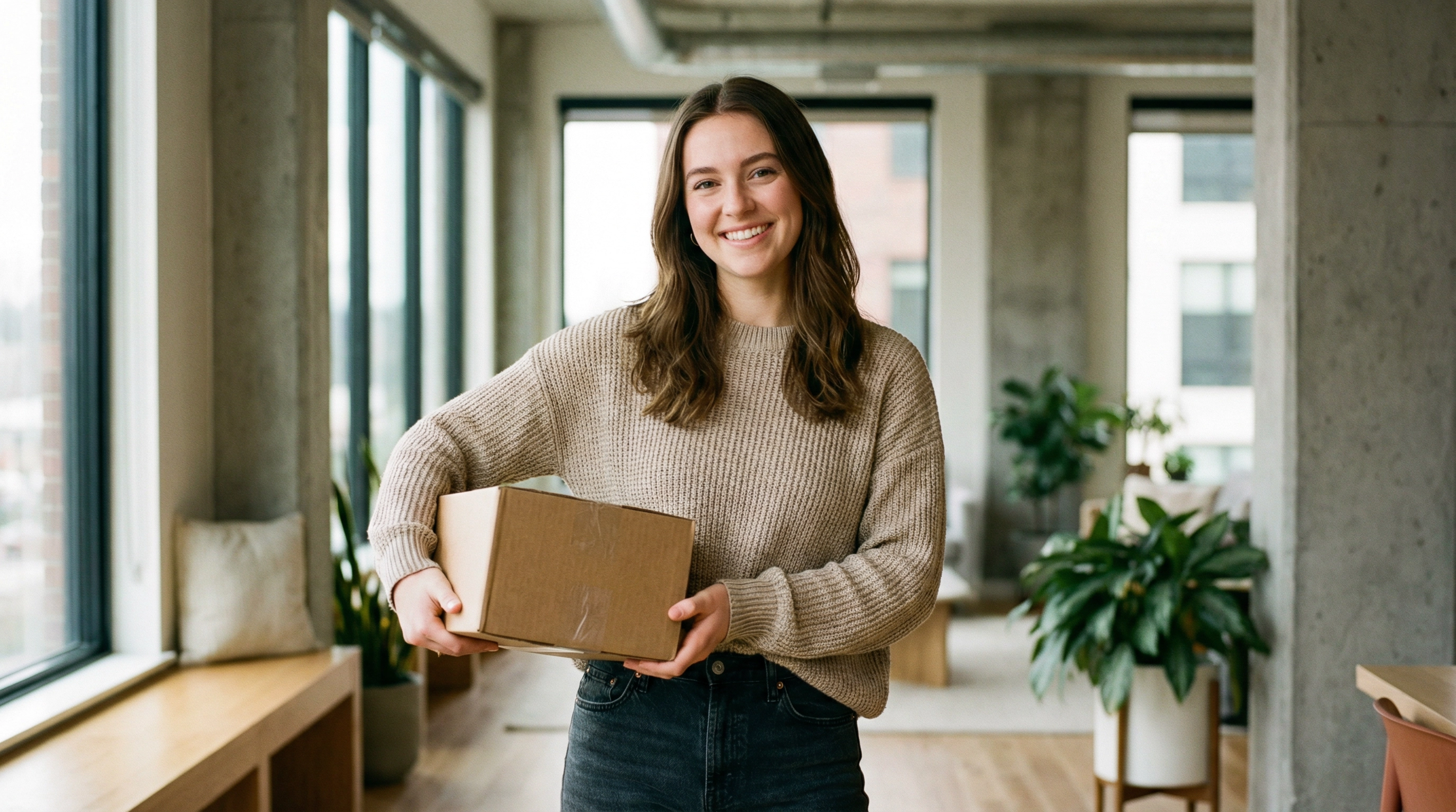 Happy delivery associate